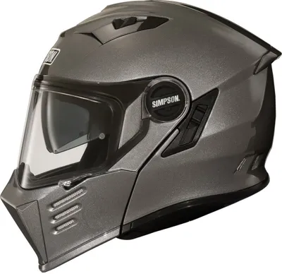 Immagine prodotto di Casco pieghevole integrale per moto Simpson Darksome (argento, taglia M)