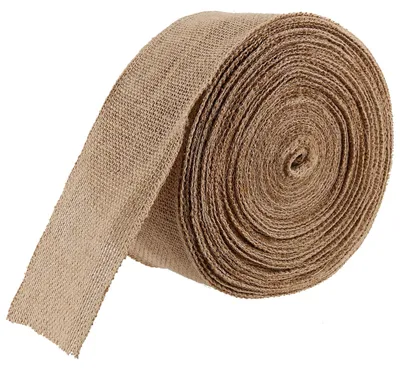 Imagen del producto de Omgoods - Rollo de yute/arpillera, 13 cm x 25 m - Rollo de yute natural para decoración creativa