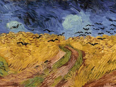 Produktbild von Vincent Van Gogh Kunstdruck Bild - Weizenfeld Mit Raben, 1890 (60 x 80 cm)