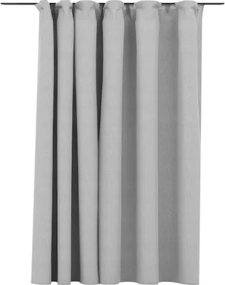 Produktbild von vidaXL Verdunkelungsvorhang mit Haken Leinenoptik Grau 290x245 cm
