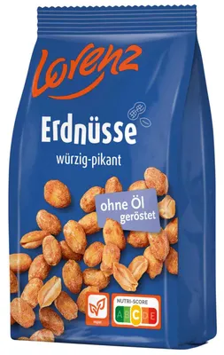 Image de Cacahuètes Lorenz épicées au goût piquant et grillées sans graisse 150g
