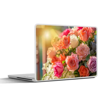Produktbild von MuchoWow® Laptop Aufkleber Sticker Cover Rosen - Strauß - Farben 40x30 cm - Laptop Dekoration - Selbstklebend