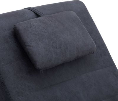 vidaXL Chaise Longue s polštářem Grey Suede Look