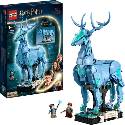 Productafbeelding van LEGO 76414 Harry Potter, Expecto Patronum, 2-in-1: Herten- en wolfbeeldje, 2-in-1 figuurset, speelgoed om mee te spelen, te verzamelen en als decoratie, cadeau en accessoire voor tieners, mannen en vrouwen