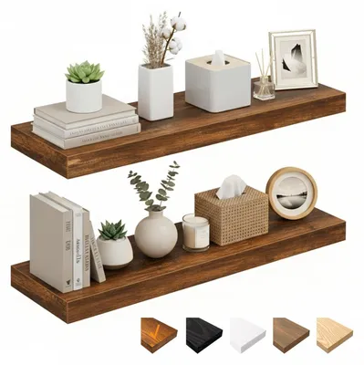 Immagine prodotto di Mensola galleggiante - Set di 2 - 60 cm - MDF - Marrone