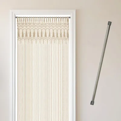 Produktbild von COZYOR Makramee-Vorhang, Boho Vorhang Türvorhang Fenstervorhang 132x200cm, wahlweise mit Stange