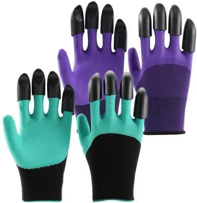 2 Paar Gartenhandschuhe mit Krallen - Hochwertige wasserdichte Arbeitshandschuhe für den Garten