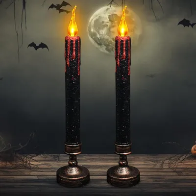 Zdjęcie produktu dla Świece na Halloween, 2 sztuki świec imitujących krew, z podstawką