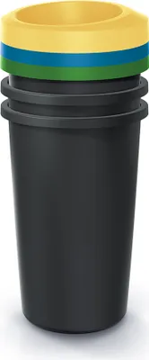 Immagine prodotto di NRBO25S3 set di cestini rotondi, 3 cestini da 25 l ciascuno, coperchio: Giallo, Blu, Verde
