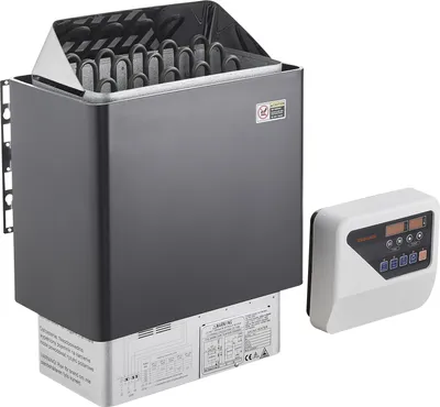 Obrázek produktu pro SucceBuy saunová kamna, 8 kW, 400 V 3N přenosná saunová kamna pro vnitřní i venkovní použití s 3hodinovým časovačem, digitální ovládání pro místnosti od 8-12 m³, vhodná pro domácí i komerční použití v hotelových lázeňských sprchách, max. teplota 110 °C