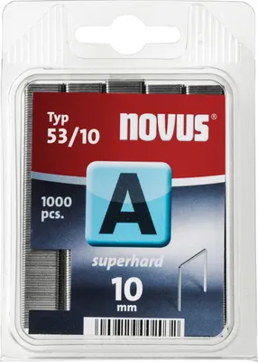 Produktbild von Novus A Typ 53/10 superhart, Klammerpack, 0,75 mm, Befestigung, 1000 Heftklammern, A 53/10, Edelstahl