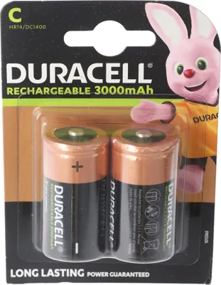 Produktbild von Duracell Recharge Ultra NiMH Akku HR14, Baby, Größe C, 3000mAh, 2er Blister