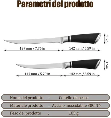 Produktbild von Koksmes Professionell – Set mit 2 Küchenmessern – Edelstahl – Ergonomischer Griff – Scharfe Klinge – 20/15 cm – Küchenmesser
