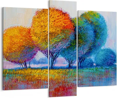 Produktbild von Bild auf Leinwand - Leinwandbild - Bäume Wiese Sommer - 95x80cm - Wand Bild - Wanddeko - Wandbilder - Leinwanddruck - Bilder - Kunstdruck - Wanddekoration - Leinwand bilder - Wandkunst - CB95x80-4094