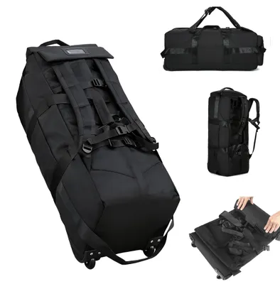 Produktbild von Reisetasche faltbar mit Rollen, 80 l, 3-in-1 Handgepäck, Rucksack und Koffer, wasserabweisend, für Reisen