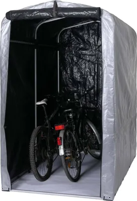 Immagine prodotto di Garage per biciclette HWC-N61, tenda per garage in lamina, protezione UV in alluminio impermeabile, 201x121x201cm ~ argento