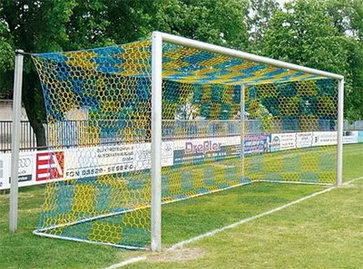 Produktbild von Fußball Fußballtornetze Schachbrett 3,5 mm Polypropylen Tornetze gelb schwarz