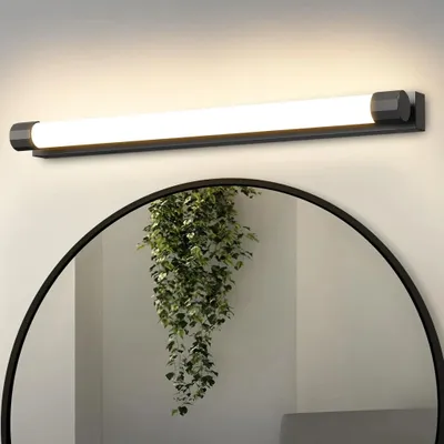 Immagine prodotto di ZMH LED lampada a specchio bagno lampada a specchio 50CM 10W lampada da bagno muro nero lampada da parete bagno bianco neutro 3000K luce da parete bagno moderno luce per la cucina