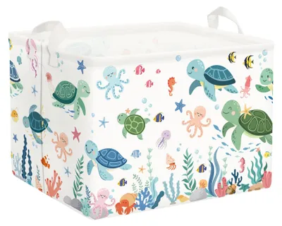 Produktbild von Wasserfester Wäschekorb mit Griffen, Grüner Schildkröte