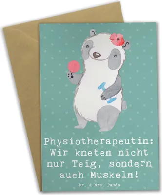 Produktbild von Mr. & Mrs. Panda babykarte Physiotherapeutin Humor - Meeresbrise - Geschenk, Fachwissen, osterkarten, Geschenke mit Herz, hochzeitskarten, kreative, Rehabilitation, Beruf