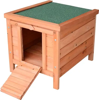 Obrázek produktu pro Dřevěná bouda pro králíky a morčata - Venkovní domek pro malá zvířata - Pro venkovní použití - 51×42×43 cm