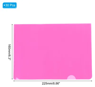 Produktbild von L-Typ Ordner 30er Pack A5 Kunststoff Aktenhš¹llen Transparente Dokumententaschen fš¹r Bš¹ro, Pink