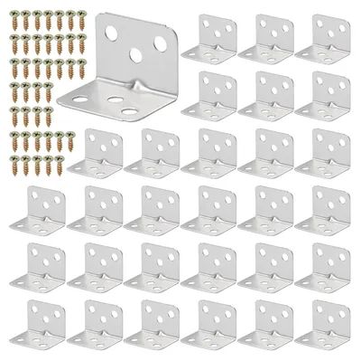 Produktbild von Winkelbeschläge Eckwinkel Winkelverbinder - 90 Grad - Edelstahl - 36 x 27 mm - 30 Stück
