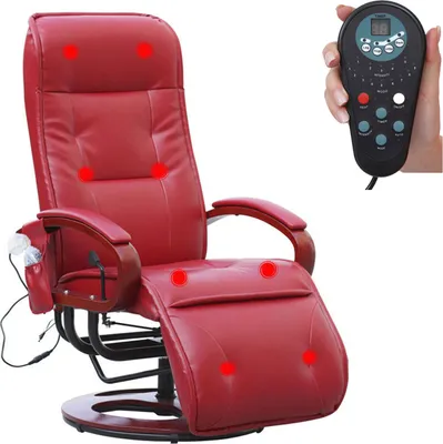 Produktbild von Relaxliege ARLES II, Relaxsessel Massagesessel, MIT Massage  Leder, rot