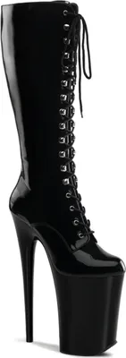Produktbild von INFINITY-2020 Pleaser y mega hohe Damen Schnür Plateaustiefel schwarz Lack