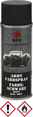 Image de Spray de peinture, "Army" NOIR, mat, 400 ml