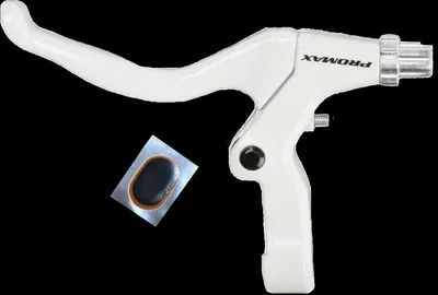 Obrázek produktu pro Brzdové páčky Promax V-Brake – brzdové páčky Brzdové páčky levé bílé včetně záplaty na hadici