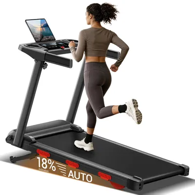 Produktbild von ROBORE SF60 Laufband mit 18 % elektrischer Steigung, 12 km/h, 3,0 PS Motor, klappbar, LED-Display, bis 160 kg