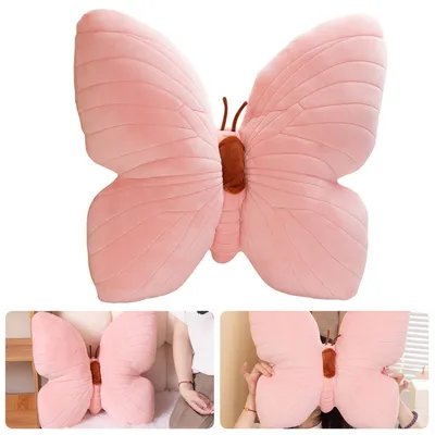 Produktbild von Schmetterling Kuschelkissen für Kinder,Dekokissen, Sofakissen, Zierkissen, Plüsch Deko für Schlafzimmer,PP-Baumwolle, 40cm, Rosa