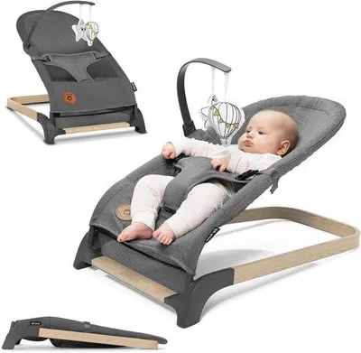 Productafbeelding van Baby Wipstoel - Schommelstoeltje - Ontspanning baby - Natuurlijk schommelen - Tot 9 kg - Grijs
