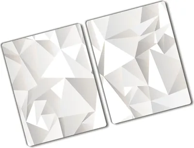 Produktbild von Tulup Glas Herdabdeckplatte - 2x40x52 cm - Glaskeramikkochfeld-Abdeckung Spritzschutz Glasabdeckplatte Kochplattenabdeckung und Schneidebrett - Zweiteilig - Sonstige - Abstraktes - Weiß