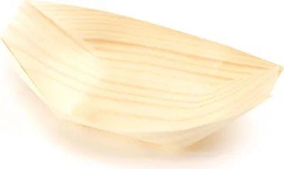 Produktbild von Fingerfood Schale aus Holz, Schiffchen, 170 x 85 mm, 50 Stück