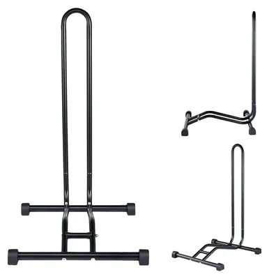 Image de Support à vélos, en acier, dimensions 45 x 41 x 73 cm, dimensions de l'emballage 59 x 15,5 x 7 cm, compatible avec des pneus avant de 3,2 à 5,8 cm de largeur, adapté à la plupart des modèles de vélos