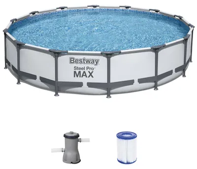 Produktbild von Bestway Steel Pro MAX™ Pool Set Ø427x84 cm, Stahlrahmenpool-Set mit Filterpumpe und Zubehör