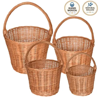 Produktbild von Set aus vier geflochtenen Körben "Trháček", handgefertigt aus Naturkoriander