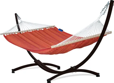Produktbild von Potenza Outdoor Hängematte mit Gestell für 2 Personen I 100% Baumwolle Medelin Stabhängematte 215x140, 160kg I Hängemattengestell 220kg, wetterfest