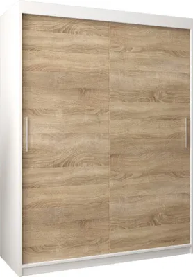 Image de Minio, armoire, armoire à portes coulissantes, "TOKYO", 150 cm, blanc / couleur chêne Sonoma