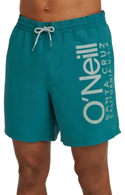 Productafbeelding van O'Neill Cali 16" zwemshort, groen, blauw, maat L, voor heren, kleur: groen, blauw, maat: L