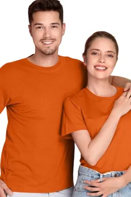 Zdjęcie produktu dla Bawełniana, lekka koszulka uni , 100% bawełny, bez nadruku, jednolity kolor, 150 g/m2, kolor pomarańczowy, rozmiar M