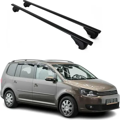 Produktbild von Dachträger Grundtäger für VW Touran mk1 2003-2015 75kg Metall Schwarz 2 tlg