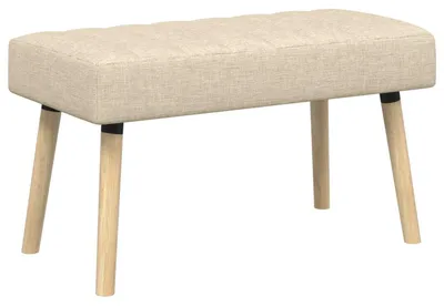 Produktbild von vidaXL Kanalgepolsterte Bank Creme 80 x 40 x 46 cm Stoff