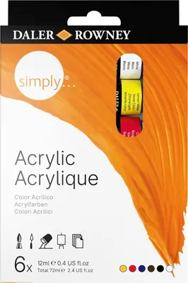 Zdjęcie produktu dla Daler Rowney Simply Zestaw farb akrylowych 6 x 12 ml