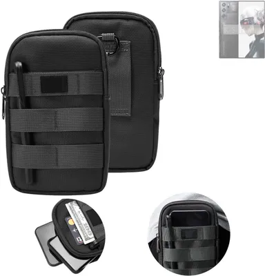 Produktbild von K-S-Trade Holster Gürtel Tasche kompatibel mit Nubia Redmagic 9 Pro Handy Tasche Schutz Hülle dunkel-grau viele Fächer, 1x