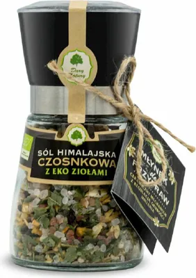 SÓL HIMALAJSKA W MŁYNKU Z BIO ZIOŁAMI CZOSNKOWA 140 g - DARY NATURY