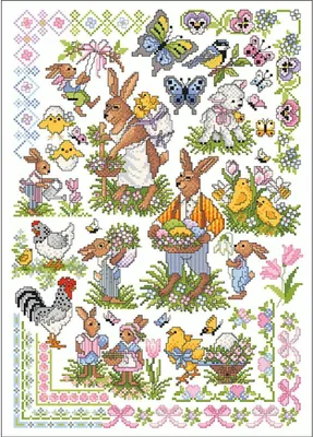 Image de Lindner's point de croix modèle de comptage "Ostergrüße", 108