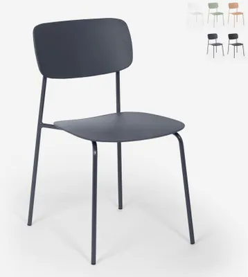 Produktbild von Stuhl aus Polypropylen und Metall Esszimmer, modernes Design Josy - Blau